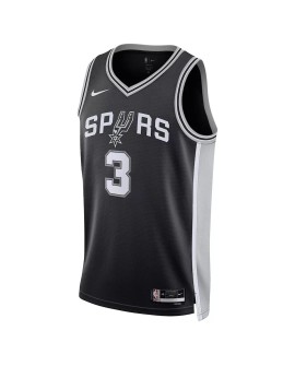 Maillot Swingman San Antonio Spurs Keldon Johnson #3 Nike noir 2022/23 pour hommes - Édition Icon