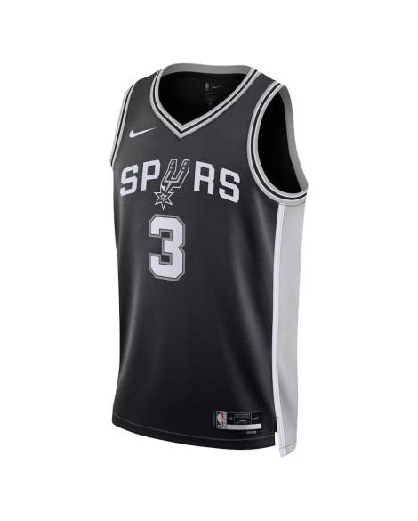 Maillot Swingman San Antonio Spurs Keldon Johnson #3 Nike noir 2022/23 pour hommes - Édition Icon