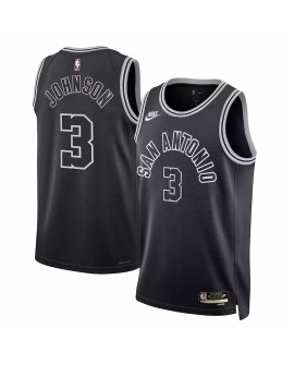 Maillot Swingman San Antonio Spurs Keldon Johnson #3 Nike noir 2022/23 pour hommes - Édition classique