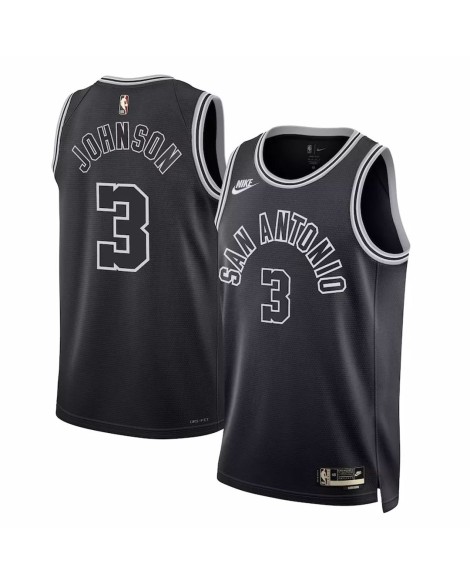 Maillot Swingman San Antonio Spurs Keldon Johnson #3 Nike noir 2022/23 pour hommes - Édition classique