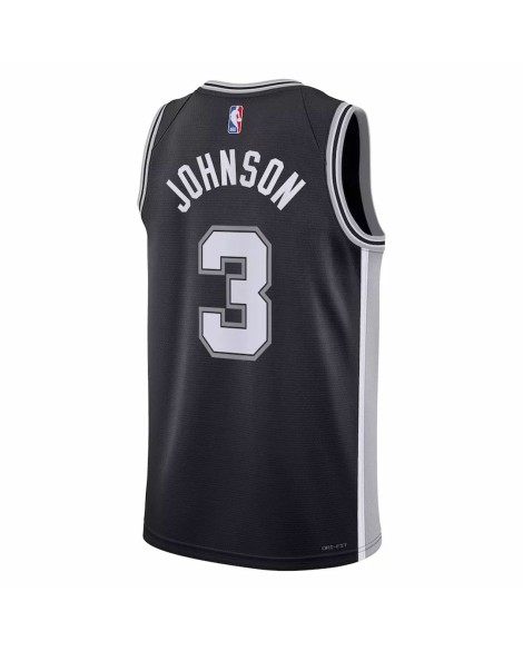Maillot Swingman San Antonio Spurs Keldon Johnson #3 Nike noir 2022/23 pour hommes - Édition Icon