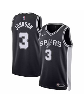 Maillot Swingman San Antonio Spurs Keldon Johnson #3 Nike noir 2022/23 pour hommes - Édition Icon