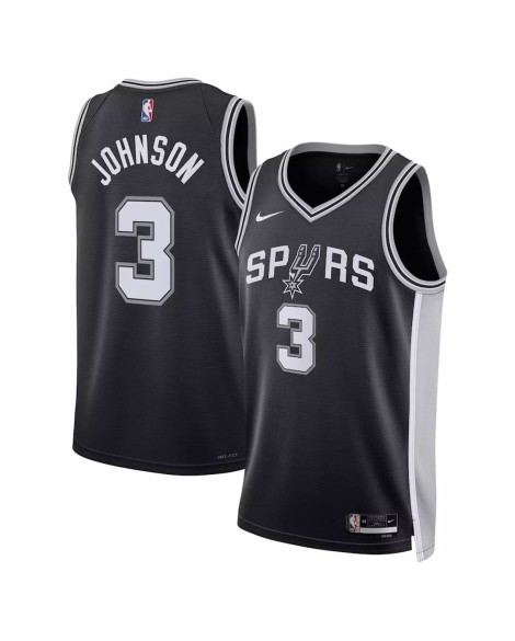 Maillot Swingman San Antonio Spurs Keldon Johnson #3 Nike noir 2022/23 pour hommes - Édition Icon