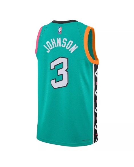 Maillot Swingman San Antonio Spurs Keldon Johnson #3 Nike vert 2022/23 pour hommes - City Edition