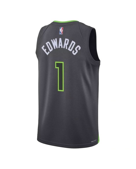 Maillot Swingman Minnesota Timberwolves Anthony Edwards #1 Jordan Brand gris 2022/23 pour hommes - Édition Statement