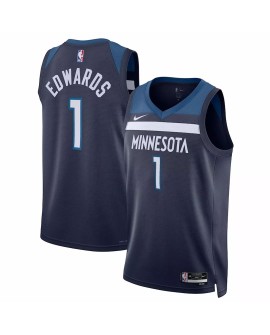 Maillot Swingman Minnesota Timberwolves Anthony Edwards #1 Nike bleu marine 2022/23 pour hommes - Édition Icon