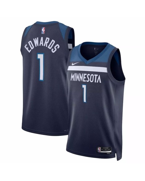 Maillot Swingman Minnesota Timberwolves Anthony Edwards #1 Nike bleu marine 2022/23 pour hommes - Édition Icon