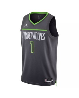 Maillot Swingman Minnesota Timberwolves Anthony Edwards #1 Jordan Brand gris 2022/23 pour hommes - Édition Statement
