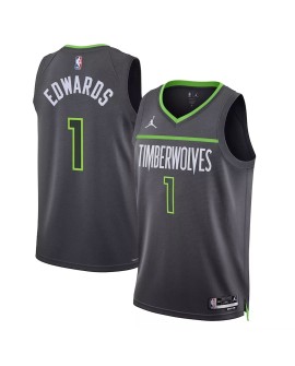 Maillot Swingman Minnesota Timberwolves Anthony Edwards #1 Jordan Brand gris 2022/23 pour hommes - Édition Statement