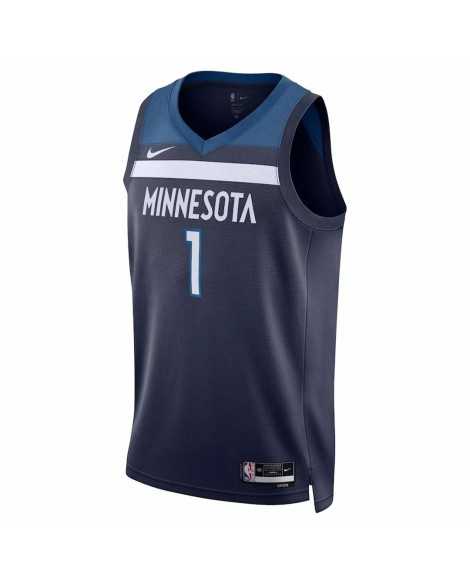 Maillot Swingman Minnesota Timberwolves Anthony Edwards #1 Nike bleu marine 2022/23 pour hommes - Édition Icon