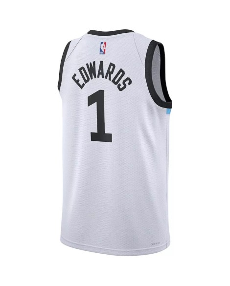 Maillot Swingman Minnesota Timberwolves Anthony Edwards #1 Nike blanc 2022/23 pour hommes - City Edition