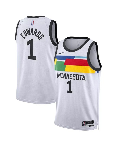 Maillot Swingman Minnesota Timberwolves Anthony Edwards #1 Nike blanc 2022/23 pour hommes - City Edition