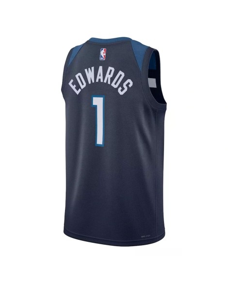 Maillot Swingman Minnesota Timberwolves Anthony Edwards #1 Nike bleu marine 2022/23 pour hommes - Édition Icon