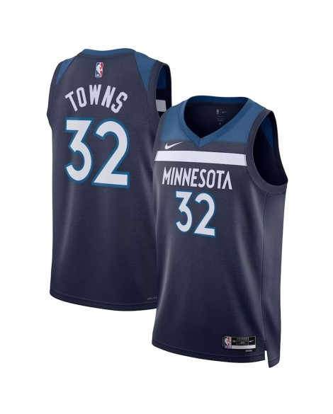 Maillot Swingman Minnesota Timberwolves Karl-Anthony Towns #32 Nike bleu marine 2022/23 pour hommes - Édition Icon