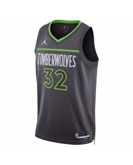 Maillot Swingman Minnesota Timberwolves Karl-Anthony Towns #32 Jordan Brand gris 2022/23 pour hommes - Édition Statement