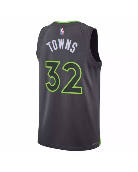 Maillot Swingman Minnesota Timberwolves Karl-Anthony Towns #32 Jordan Brand gris 2022/23 pour hommes - Édition Statement