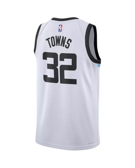 Maillot Swingman Minnesota Timberwolves Karl-Anthony Towns #32 Nike blanc 2022/23 pour hommes - City Edition