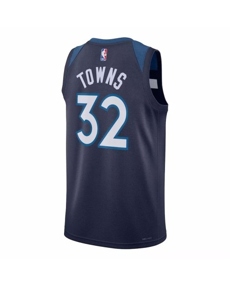 Maillot Swingman Minnesota Timberwolves Karl-Anthony Towns #32 Nike bleu marine 2022/23 pour hommes - Édition Icon