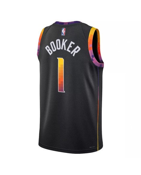 Maillot Swingman Phoenix Suns Devin Booker #1 Jordan Brand noir 2022/23 pour hommes - Édition Statement