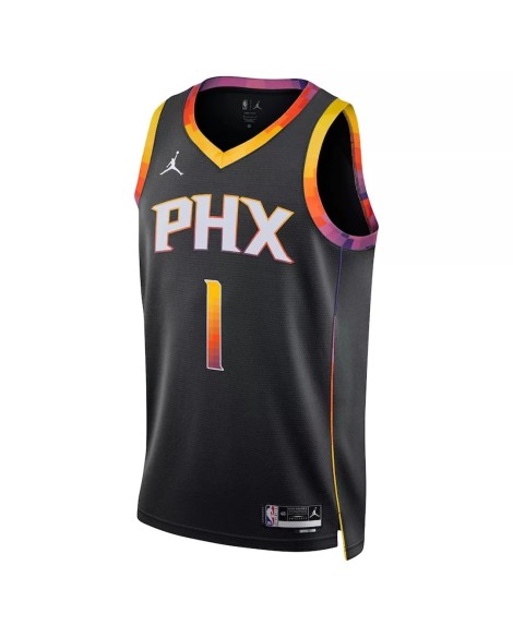 Maillot Swingman Phoenix Suns Devin Booker #1 Jordan Brand noir 2022/23 pour hommes - Édition Statement