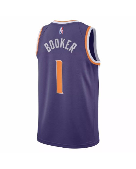 Maillot Swingman Phoenix Suns Devin Booker #1 violet 22/23 pour hommes - Édition Icon