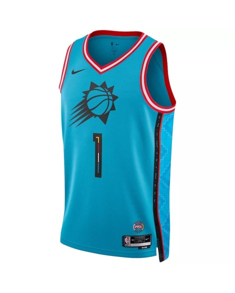Maillot Swingman Phoenix Suns Devin Booker #1 Nike Turquoise 2022/23 pour homme - City Edition