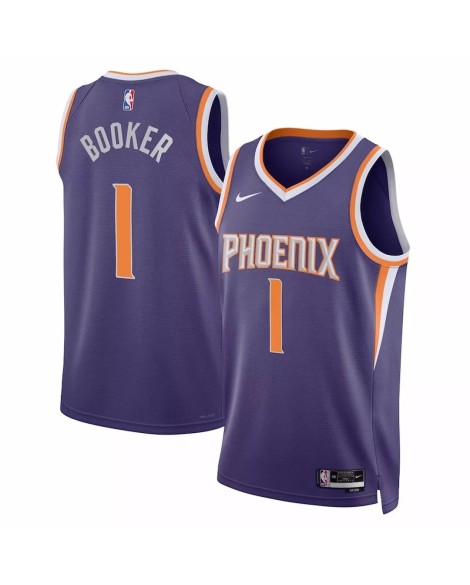 Maillot Swingman Phoenix Suns Devin Booker #1 violet 22/23 pour hommes - Édition Icon