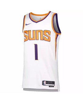Maillot Swingman Phoenix Suns Devin Booker #1 blanc 22/23 pour hommes - Édition Association