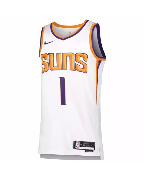 Maillot Swingman Phoenix Suns Devin Booker #1 blanc 22/23 pour hommes - Édition Association