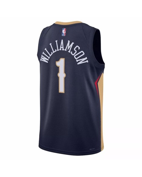 Maillot pour hommes des Pélicans de la Nouvelle-Orléans Zion Williamson #1 Marine 22/23 - Édition Icon