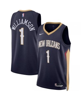 Maillot pour hommes des Pélicans de la Nouvelle-Orléans Zion Williamson #1 Marine 22/23 - Édition Icon