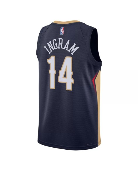 Maillot New Orleans Pelicans Brandon Ingram #14 bleu marine 22/23 pour hommes - Édition Icon