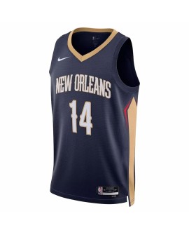 Maillot New Orleans Pelicans Brandon Ingram #14 bleu marine 22/23 pour hommes - Édition Icon