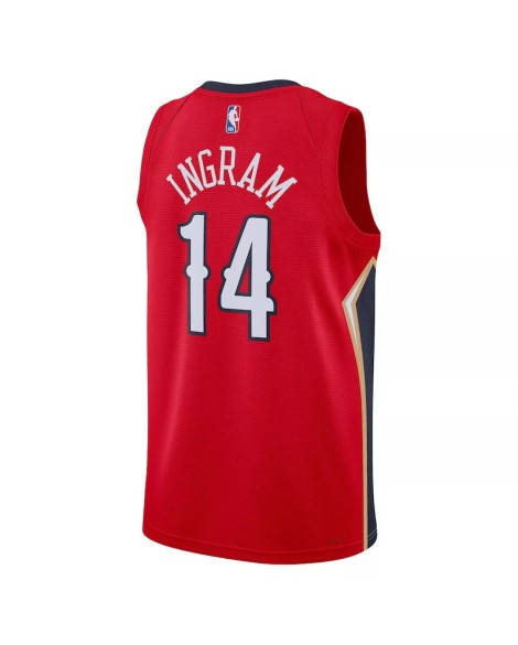 Maillot Swingman #14 Jordan Brand rouge 2022/23 des Pélicans de la Nouvelle-Orléans pour hommes - Édition Statement