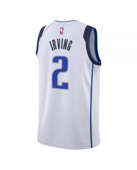 Maillot Swingman Dallas Mavericks Kyrie Irving #2 Nike blanc 2022/23 pour hommes - Édition Association