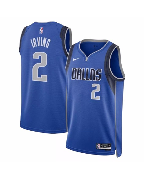 Maillot Swingman Dallas Mavericks Kyrie Irving #2 Nike bleu 2022/23 pour hommes - Édition Icon