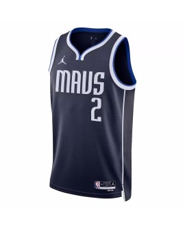 Maillot Swingman Dallas Mavericks Kyrie Irving #2 Jordan Brand Navy 2022/23 Statement Edition pour hommes