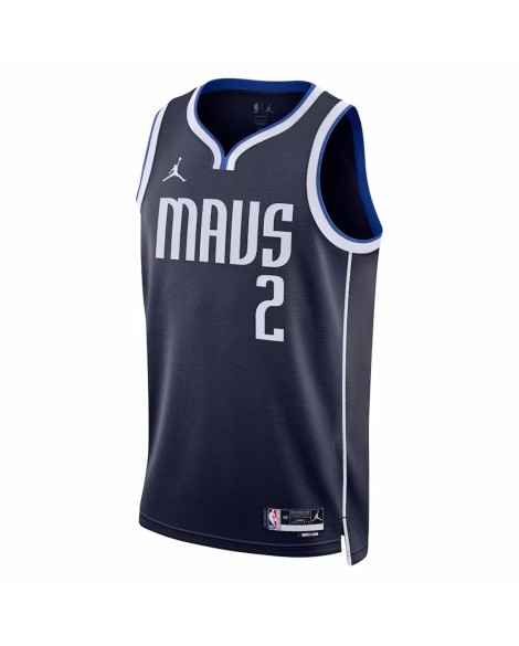 Maillot Swingman Dallas Mavericks Kyrie Irving #2 Jordan Brand Navy 2022/23 Statement Edition pour hommes