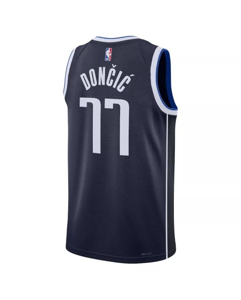 Maillot Swingman Dallas Mavericks Luka Doncic #77 Jordan Brand Navy 2022/23 Statement Edition pour homme