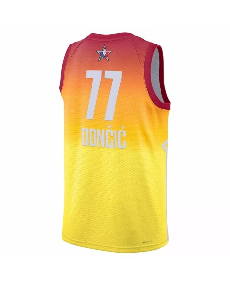 Maillot Swingman Luka Doncic #77 Jordan Brand orange 2023 NBA All-Star Game pour homme