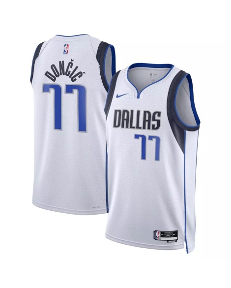 Maillot Swingman Dallas Mavericks Luka Doncic #77 Nike Blanc 2022/23 pour Homme - Édition Association