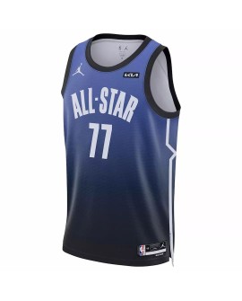 Maillot Swingman Luka Doncic #77 Jordan Brand bleu pour homme 2023 NBA All-Star Game