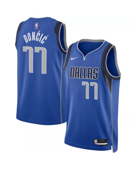 Maillot Swingman Nike Royal 2022/23 Luka Doncic #77 des Dallas Mavericks pour hommes - Édition Icon