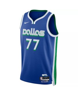 Maillot Swingman Dallas Mavericks Luka Doncic #77 Nike Bleu 2022/23 pour Homme - City Edition