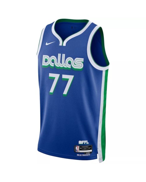 Maillot Swingman Dallas Mavericks Luka Doncic #77 Nike Bleu 2022/23 pour Homme - City Edition