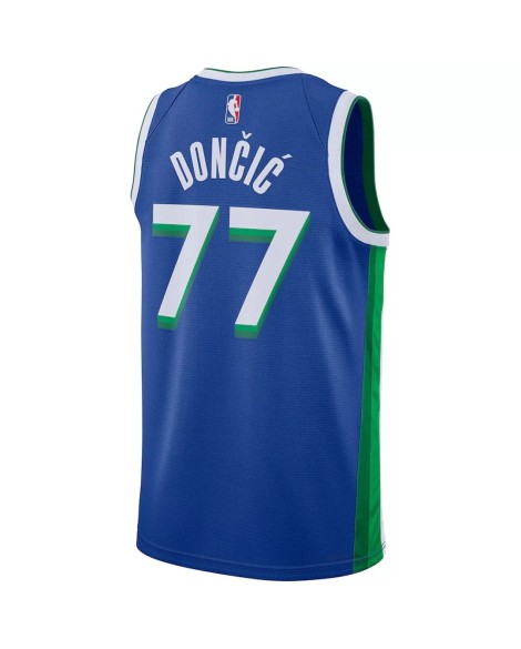 Maillot Swingman Dallas Mavericks Luka Doncic #77 Nike Bleu 2022/23 pour Homme - City Edition