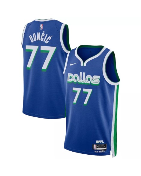Maillot Swingman Dallas Mavericks Luka Doncic #77 Nike Bleu 2022/23 pour Homme - City Edition