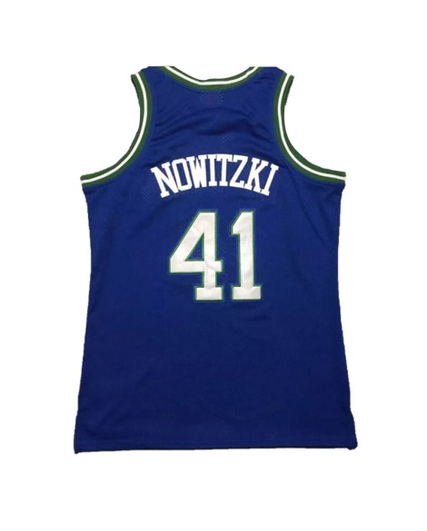 Maillot NBA Swingman Dallas Mavericks Nowitzki #41 Mitchell & Ness bleu 1998/99 pour hommes