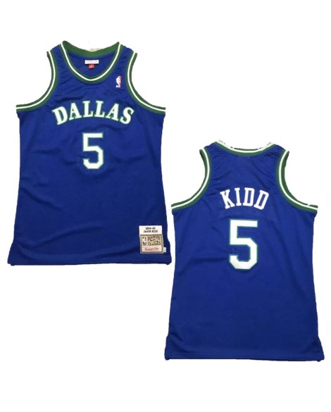 Maillot NBA Swingman Dallas Mavericks Kidd #5 Mitchell & Ness bleu 1994/95 pour hommes