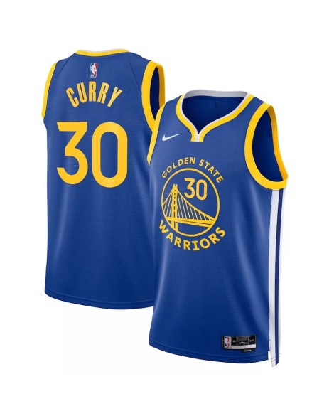 Maillot Swingman Nike Royal 2022/23 Stephen Curry #30 des Golden State Warriors pour hommes - Édition Icon
